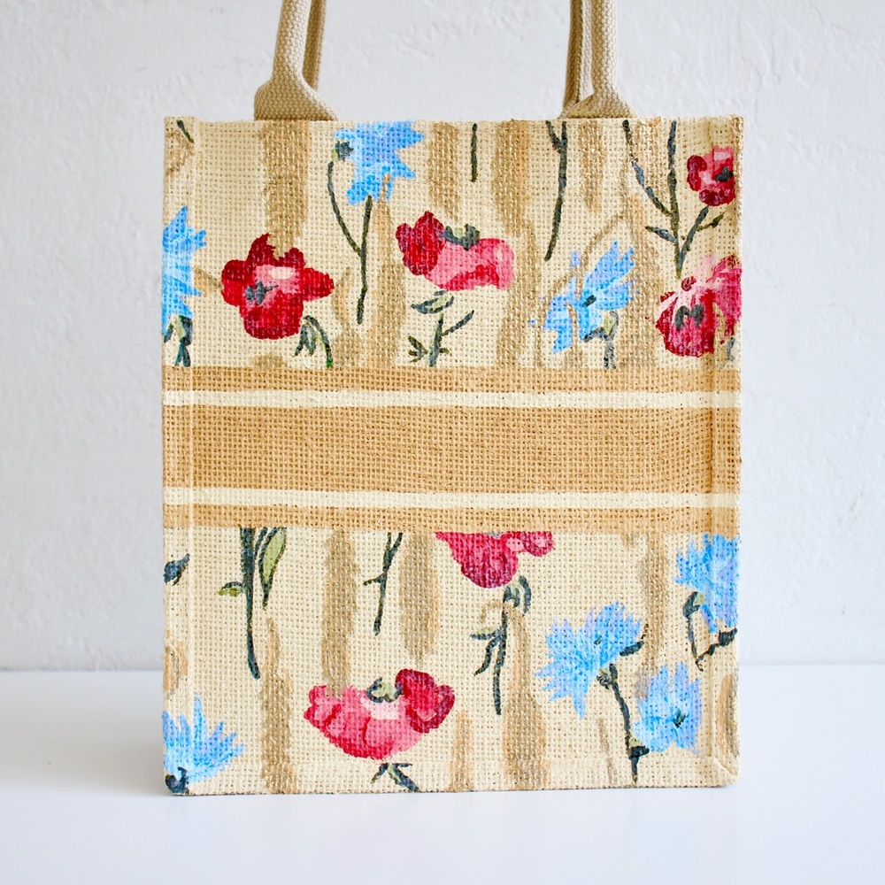 Hand Painted Floral Tote